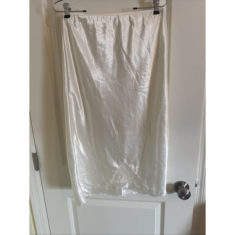 Vintage Ivory Erika Taylor Slip Skirt  Embellished Sz Medium